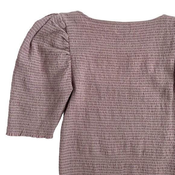 Nation LTD Zandra Smocked Party Tee in Touch Of Pink Puff Sleeves Size M - Picture 7 of 13